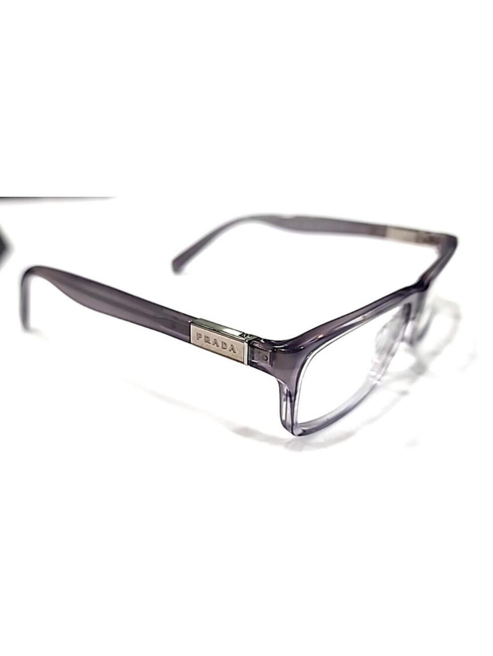 PRADA VPR02O EAJ-101 Gray Fade Rectangle Eyeglasses 53-16 140 Case Box Cloth - Picture 4 of 8